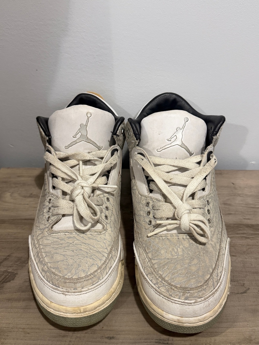 Jordan 3 Retro Sneakers in Off-White and Black